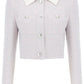 Alessandra Rich Gray White Tweed Boucle Cropped Jacket