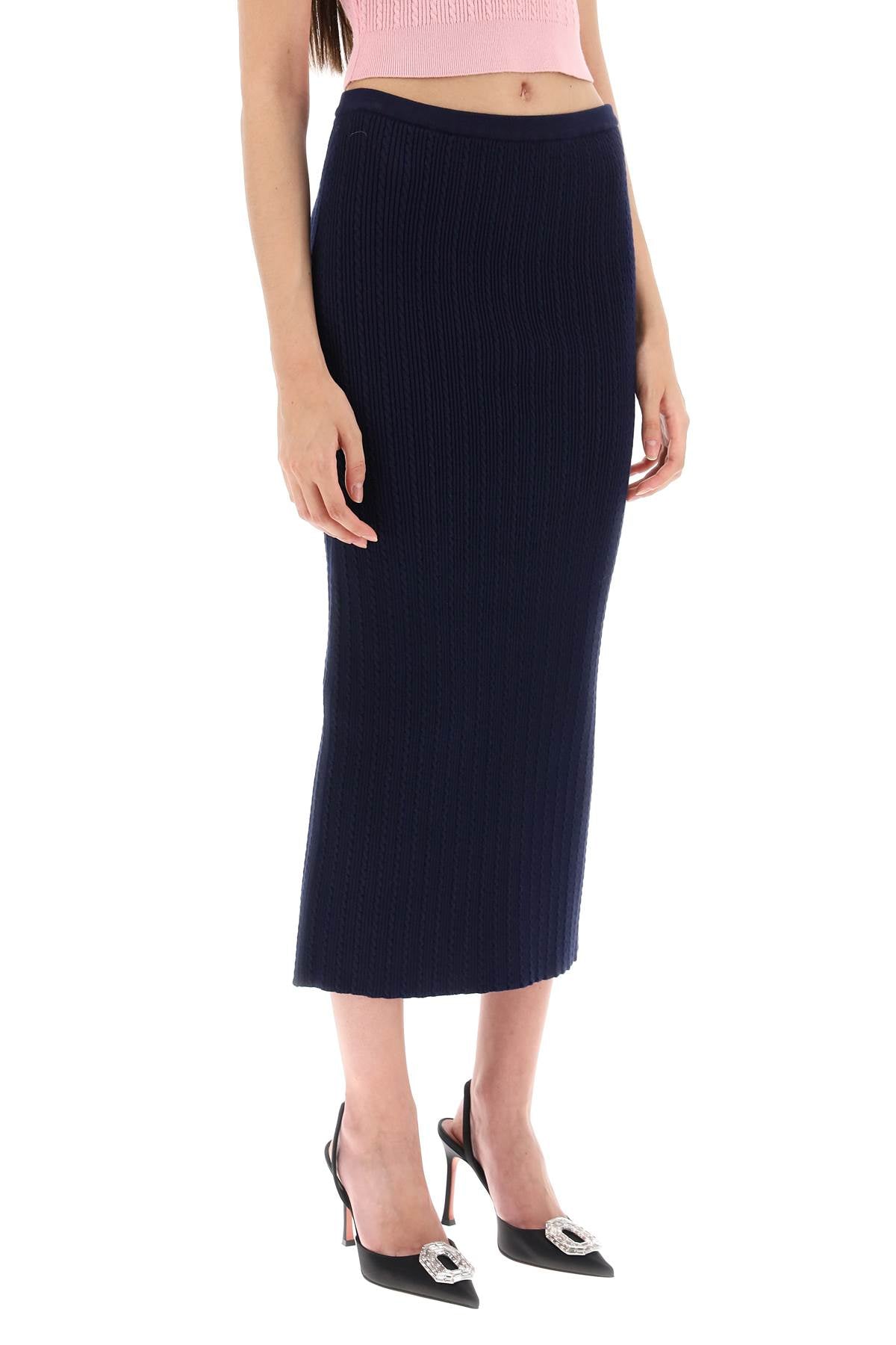 Alessandra Rich Black Knit Pencil Skirt