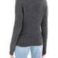 Alessandra Rich Grey Crystal V-Neck Wool Sweater