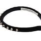 Alessandra Rich Silver Spike Black Velvet Headband