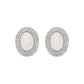 Alessandra Rich Silver Crystal Oval Pearl Clip Earrings