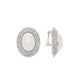 Alessandra Rich Silver Crystal Oval Pearl Clip Earrings