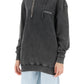 Alessandra Rich oversized hoodie with print and rhinestones