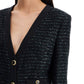 Alessandra Rich Black Tweed Dress With Sequins