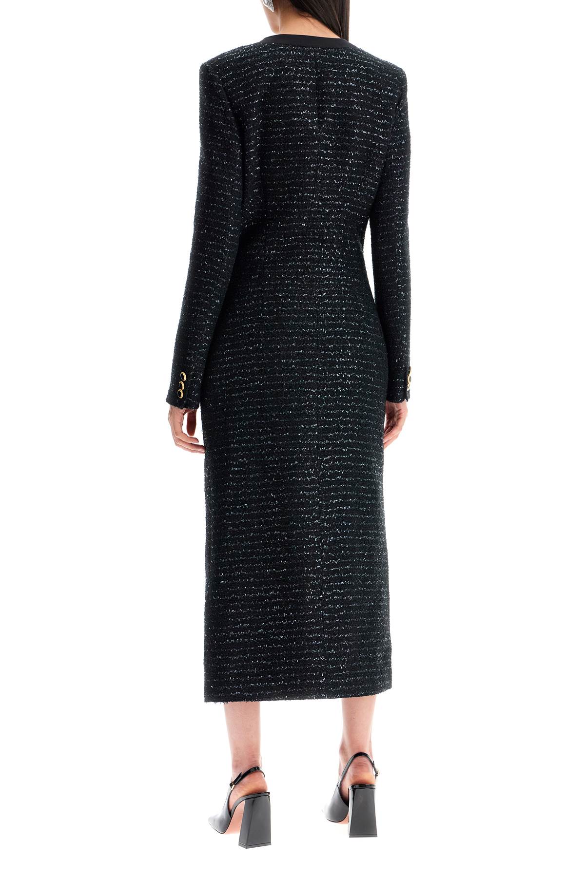 Alessandra Rich Black Tweed Dress With Sequins