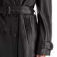 Alessandra Rich Black Nappa Leather Trench Coat Jacket