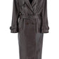 Alessandra Rich Black Nappa Leather Trench Coat Jacket