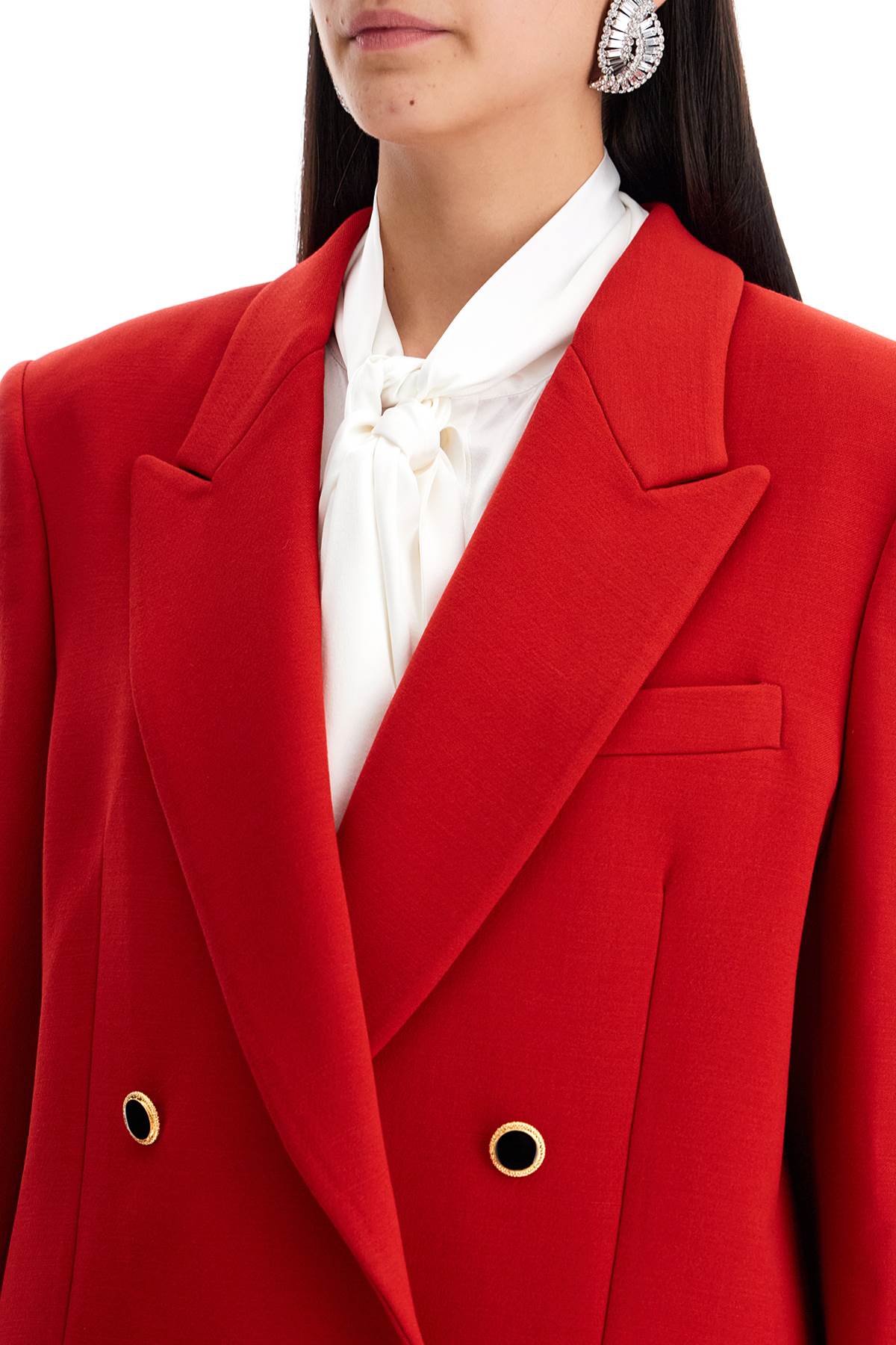 Alessandra Rich Red Oversized Double Breasted Blazer