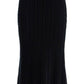 Alessandra Rich Black Cable Knit Midi Skirt