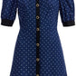 Alessandra Rich Blue White Silk Polka Dot Dress