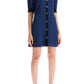 Alessandra Rich Blue White Silk Polka Dot Dress