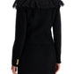 Alessandra Rich Black Off Shoulder Crystal Button Boucle Tweed Blazer