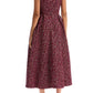 Alessandra Rich Burgundy Metallic Yarn Tweed Dress