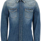 Dolce & Gabbana Blue Distressed Denim Stretch Slim Fit Shirt