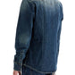 Dolce & Gabbana Blue Distressed Denim Stretch Slim Fit Shirt