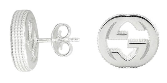 GUCCI JEWELS Gucci Silver Interlocking G Stud Earrings