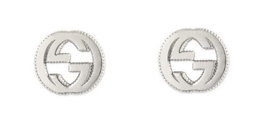 GUCCI JEWELS Gucci Silver Interlocking G Stud Earrings