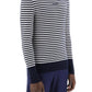 Dolce & Gabbana Blue White Striped Slim Fit Wool Sweater