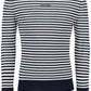 Dolce & Gabbana Blue White Striped Slim Fit Wool Sweater