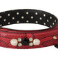 Dolce & Gabbana Red Python Leather Crystals Reversible Shoulder Strap