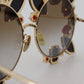 Dolce & Gabbana Gold Metal Frame Roses Embellished DG2207B Sunglasses