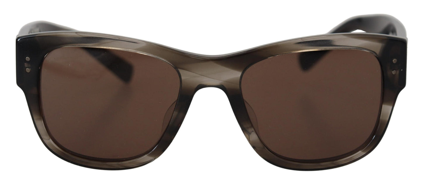 Dolce & Gabbana Brown Acetate Square DG338F Sunglasses