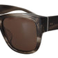 Dolce & Gabbana Brown Acetate Square DG338F Sunglasses