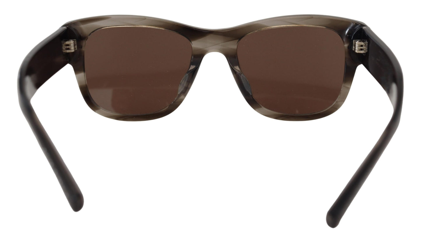 Dolce & Gabbana Brown Acetate Square DG338F Sunglasses