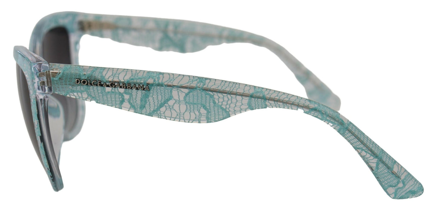 Dolce & Gabbana Blue DG4190 Lace Crystal Acetate Butterfly Sunglasses