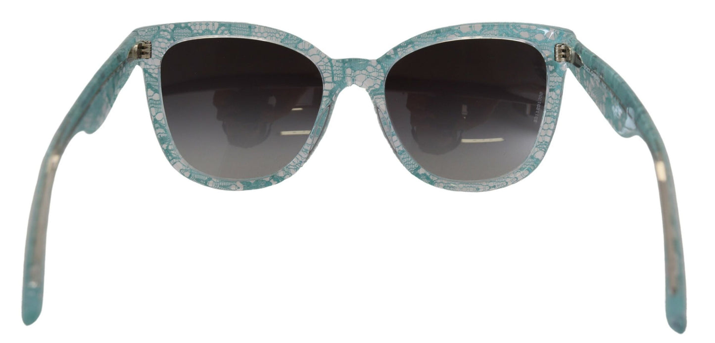 Dolce & Gabbana Blue DG4190 Lace Crystal Acetate Butterfly Sunglasses