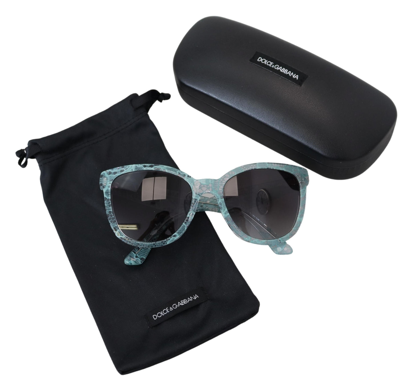 Dolce & Gabbana Blue DG4190 Lace Crystal Acetate Butterfly Sunglasses