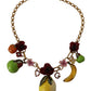 Dolce & Gabbana Gold Brass Sicily Fruits Roses Statement Necklace