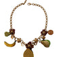 Dolce & Gabbana Gold Brass Sicily Fruits Roses Statement Necklace