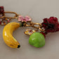 Dolce & Gabbana Gold Brass Sicily Fruits Roses Statement Necklace