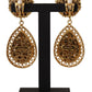 Dolce & Gabbana Gold Crystal DG SICILY Clip-on Jewelry Dangling Earrings