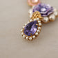 Dolce & Gabbana Gold Brass Crystal Purple Pink Pearl Pendants Necklace