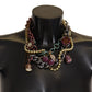 Dolce & Gabbana Gold Brass Sicily Floral Crystal Statement Necklace