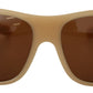 Dolce & Gabbana Cream DG4027B Swarovski Stones Brown Lens Sunglasses