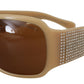 Dolce & Gabbana Cream DG4027B Swarovski Stones Brown Lens Sunglasses