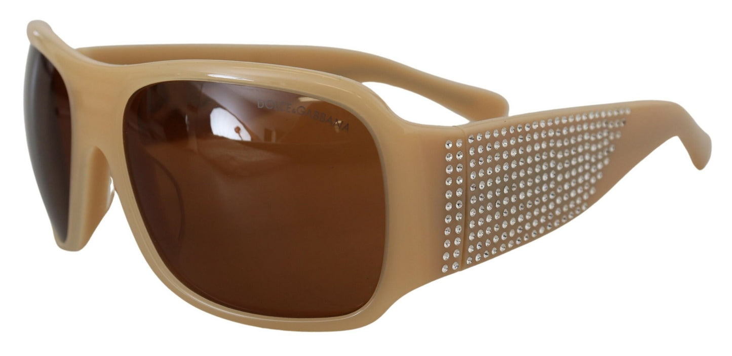 Dolce & Gabbana Cream DG4027B Swarovski Stones Brown Lens Sunglasses