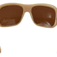 Dolce & Gabbana Cream DG4027B Swarovski Stones Brown Lens Sunglasses