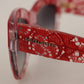 Dolce & Gabbana Elegant Red Lace Detail Sunglasses