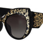 Dolce & Gabbana Black Gold Sequin Butterfly Polarized DG4326 Sunglasses