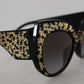 Dolce & Gabbana Black Gold Sequin Butterfly Polarized DG4326 Sunglasses