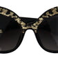 Dolce & Gabbana Black Gold Sequin Butterfly Polarized DG4326 Sunglasses