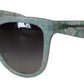 Dolce & Gabbana Blue Lace Acetate Crystal Round DG4190 Sunglasses