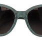 Dolce & Gabbana Blue Lace Acetate Crystal Round DG4190 Sunglasses