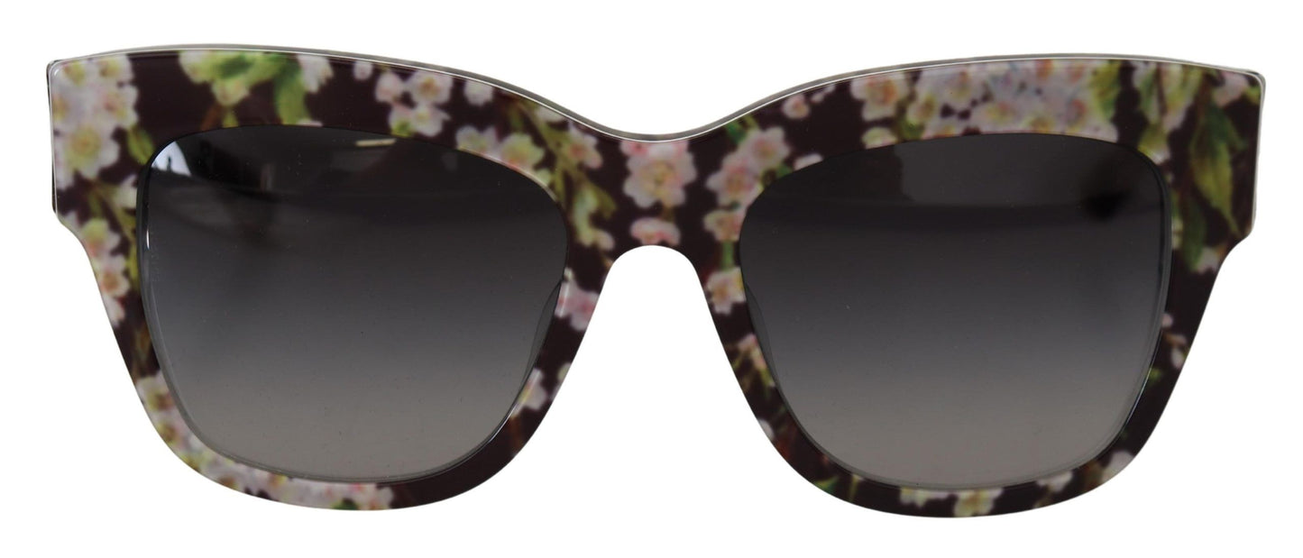 Dolce & Gabbana Black Floral Acetate Rectangle Shades DG4231F Sunglasses