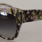 Dolce & Gabbana Black Floral Acetate Rectangle Shades DG4231F Sunglasses