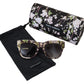 Dolce & Gabbana Black Floral Acetate Rectangle Shades DG4231F Sunglasses